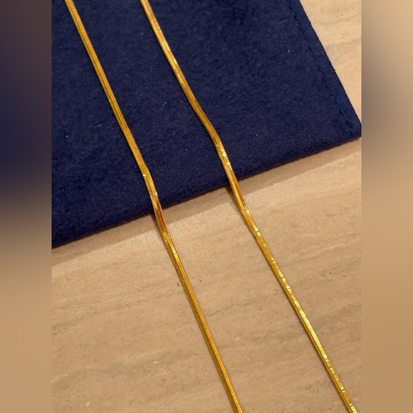 Herringbone Chain Gold Necklace - Picture 5 of 8